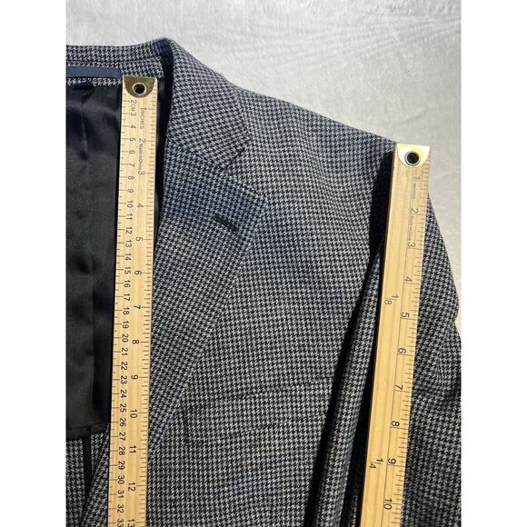 Jos A Bank 1905 48R Slim Gray Black Houndstooth Flannel Unstructured Blazer - Picture 14 of 16